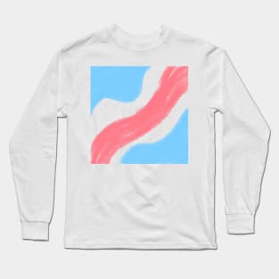 Red blue watercolor art design Long Sleeve T-Shirt